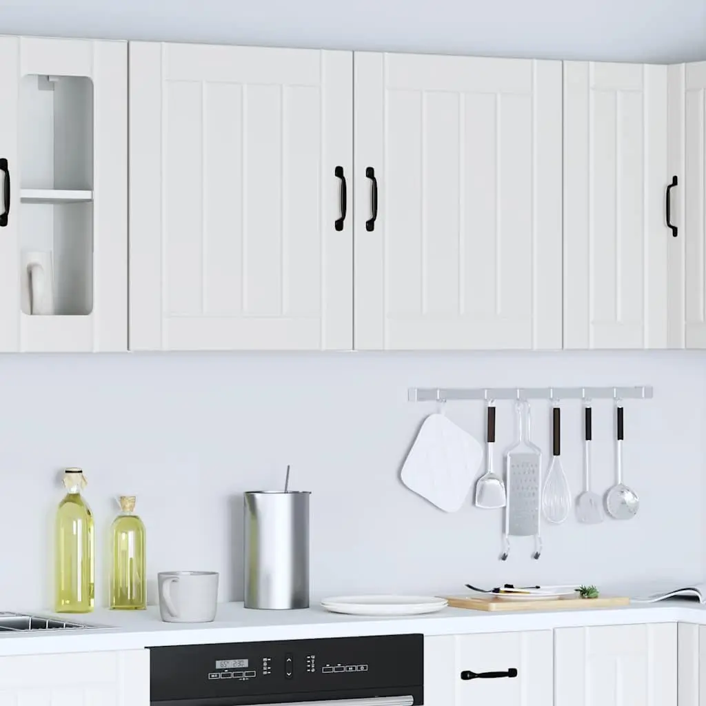 Kitchen Wall Cabinets Engineered Wood 2 pcs White Storage Cupboards