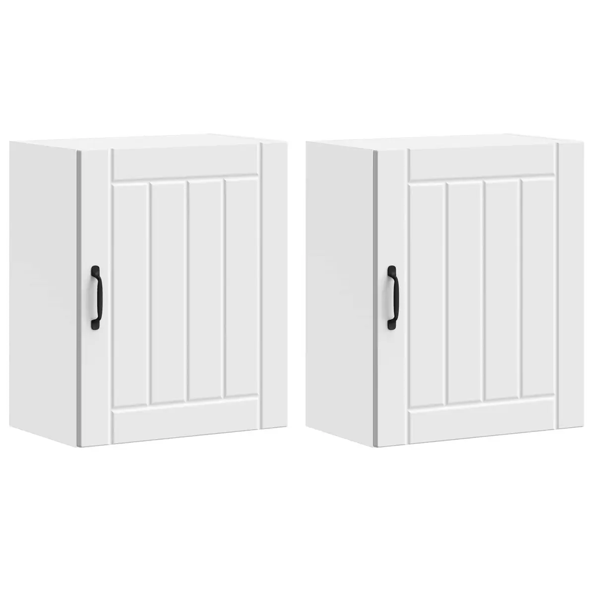 Kitchen Wall Cabinets Engineered Wood 2 pcs White Storage Cupboards