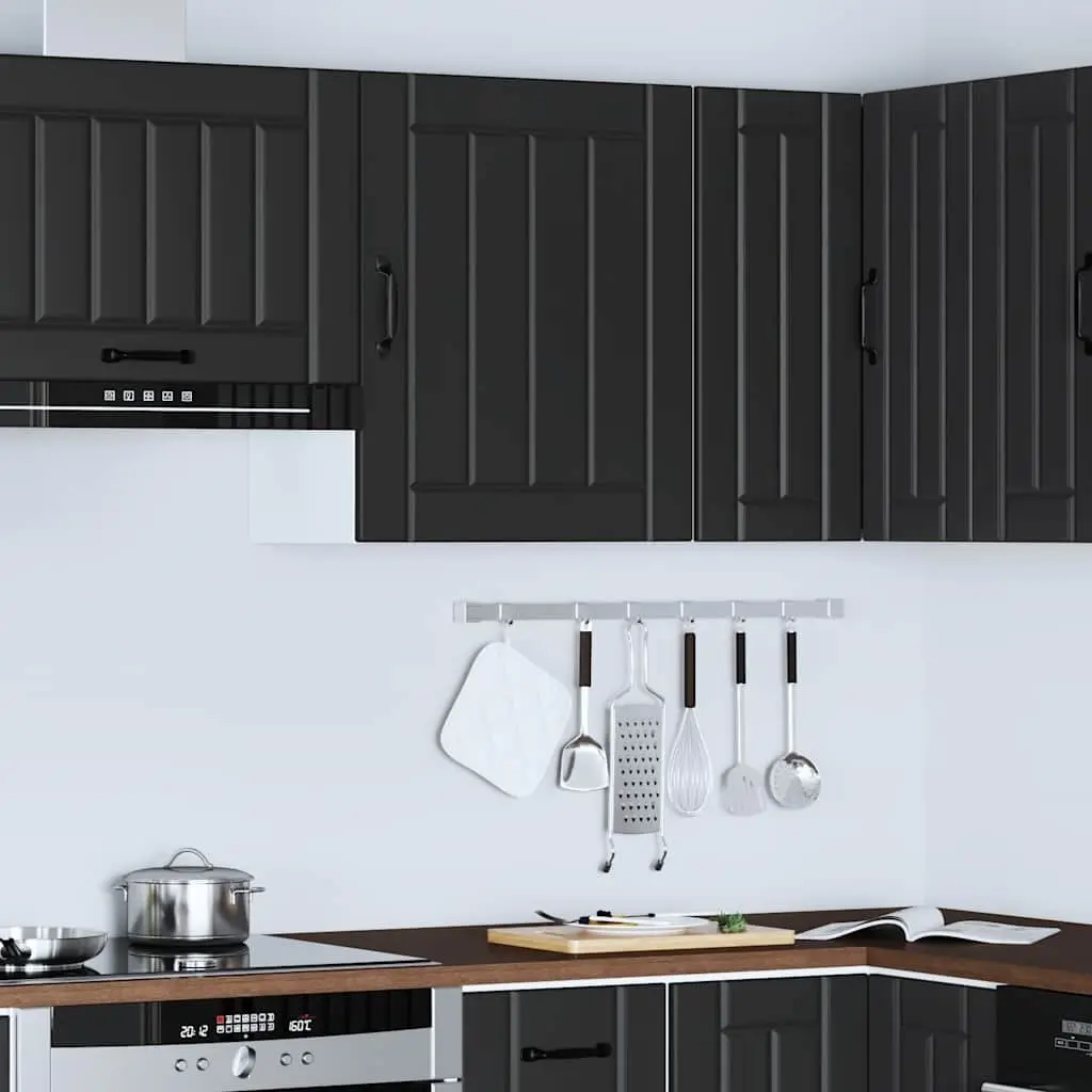 Black Engineered Wood Kitchen Wall Cabinet
