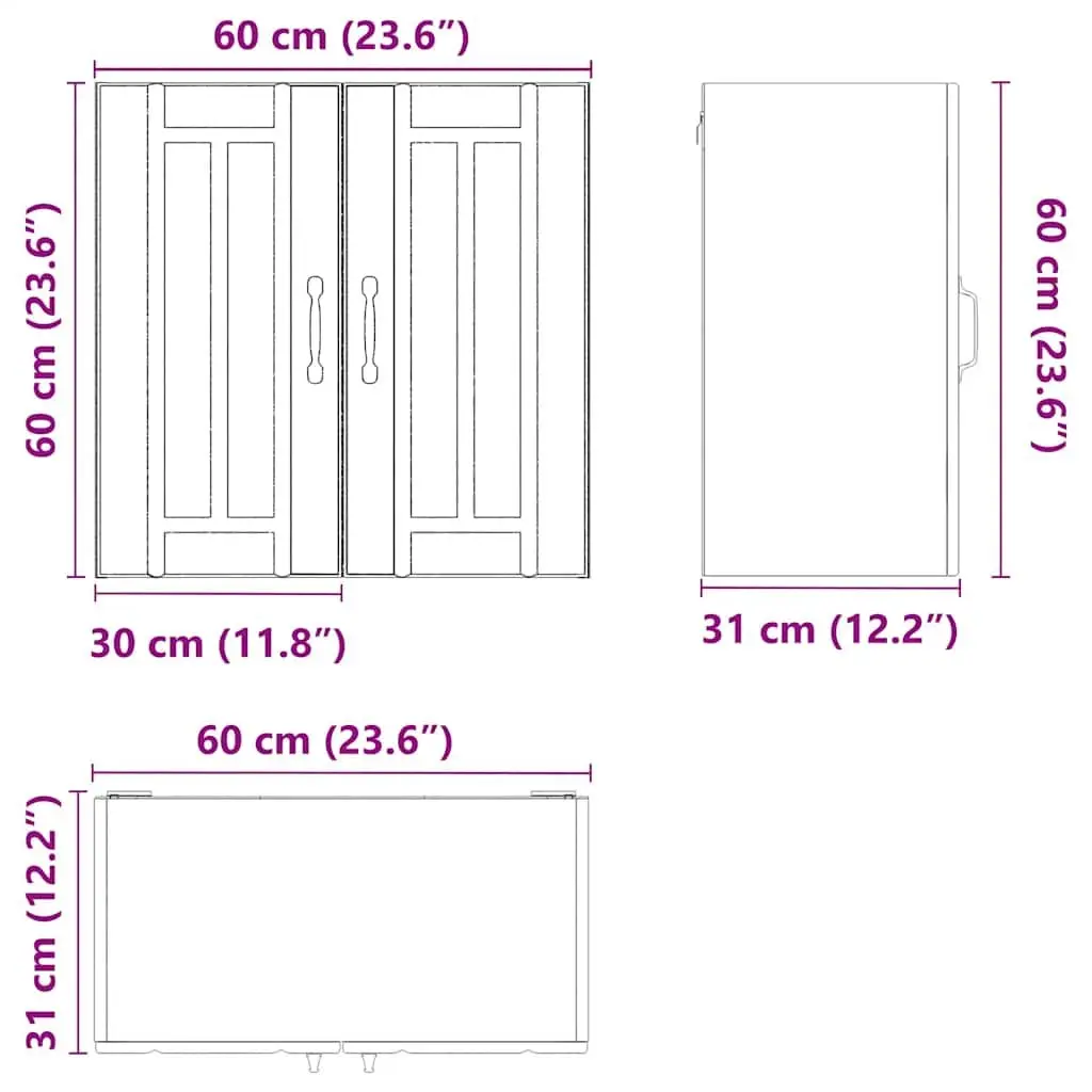 White Engineered Wood Wall-Mounted Kitchen Cabinet