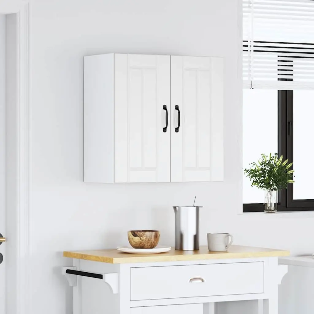 White Engineered Wood Wall-Mounted Kitchen Cabinet
