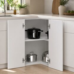 Kitchen Wall Corner Cabinet White Storage Cupboard Engineered Wood Organization
