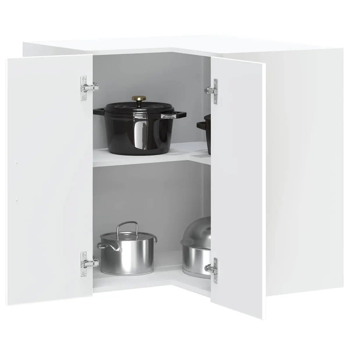 Engineered Wood Kitchen Corner Cabinet in White
