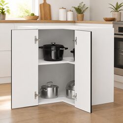 Kitchen Wall Corner Cabinet Black Engineered Wood Storage Cupboard Organiser