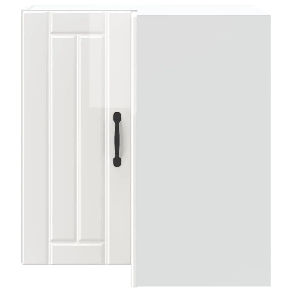 High Gloss White Engineered Wood Wall Corner Cabinet