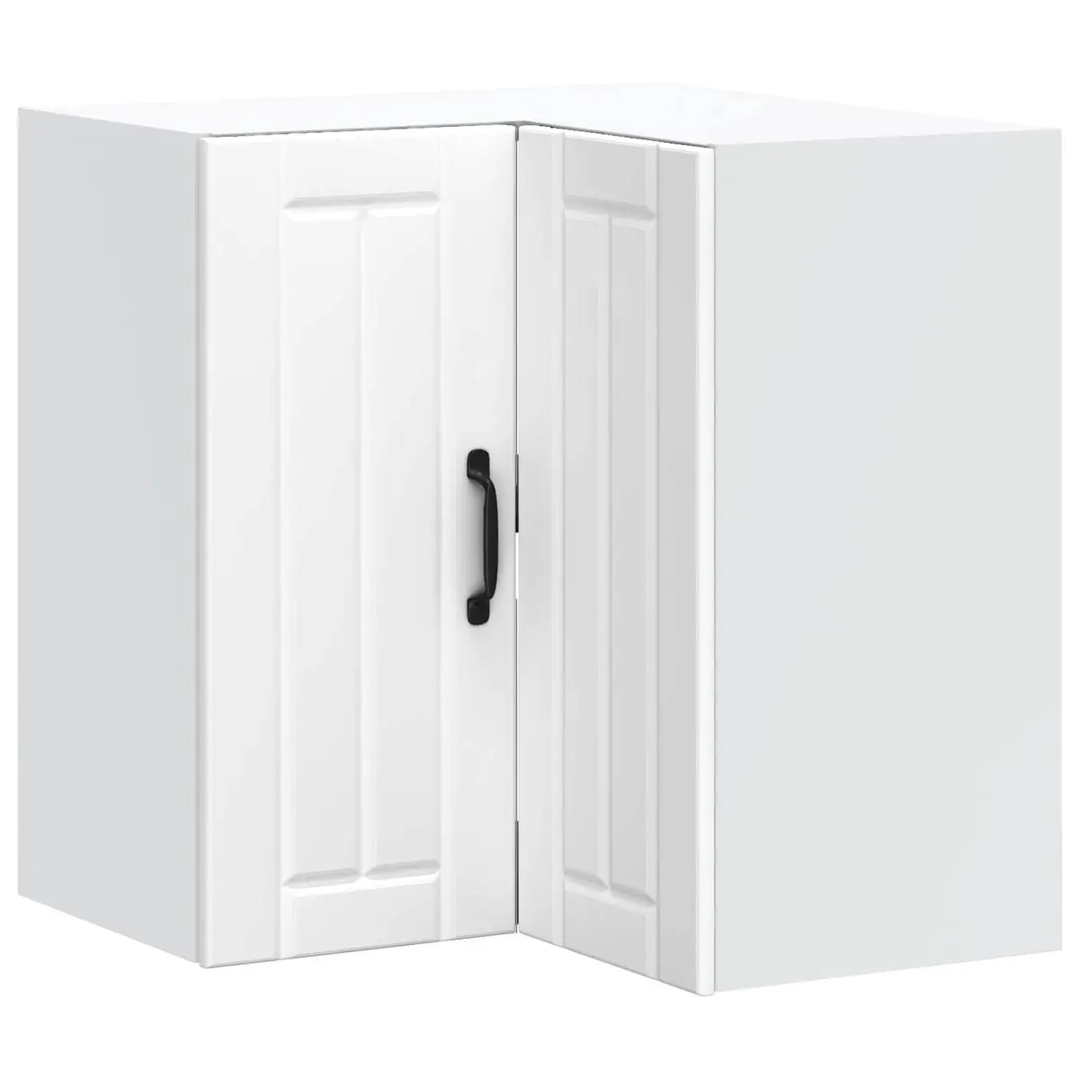 High Gloss White Engineered Wood Wall Corner Cabinet