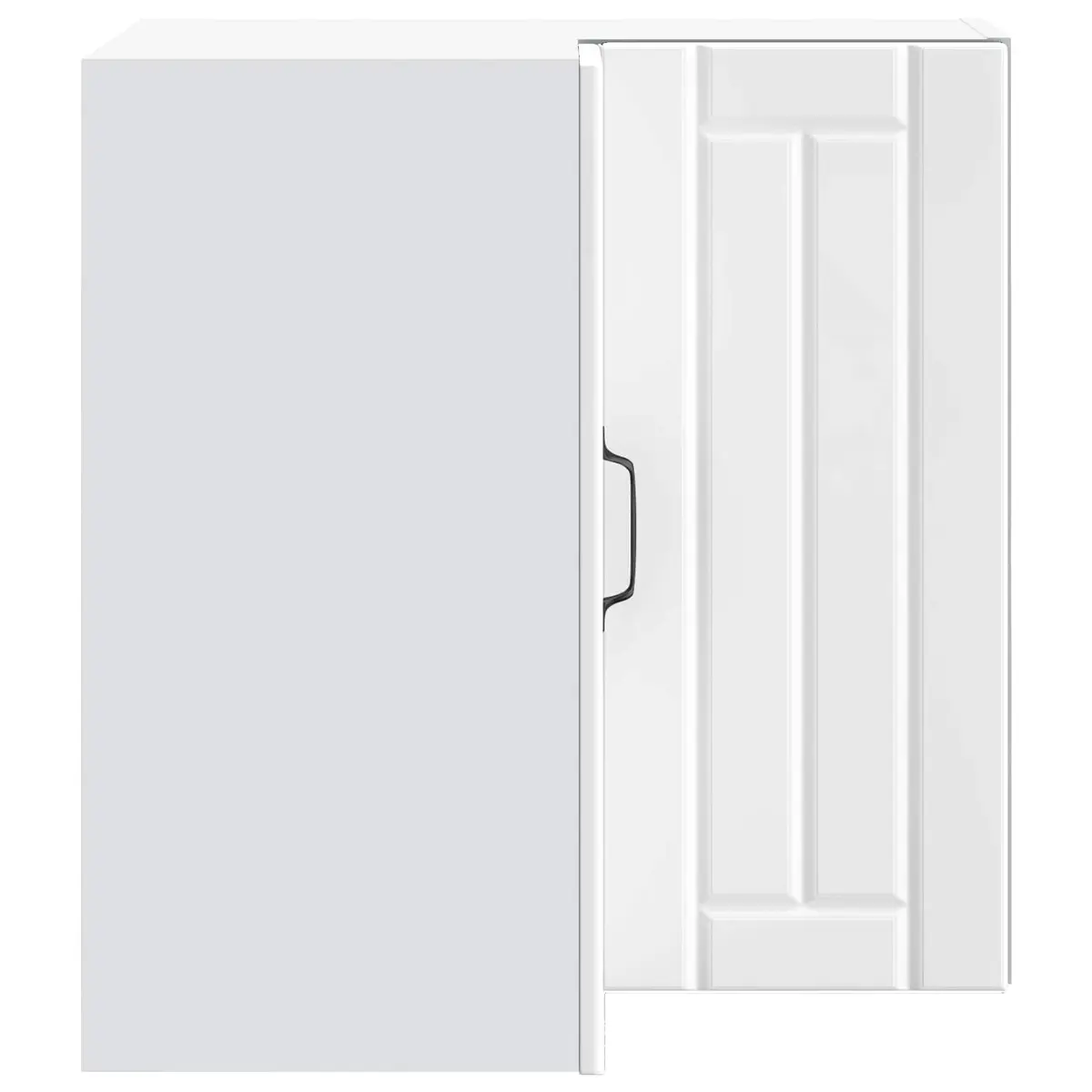 High Gloss White Engineered Wood Wall Corner Cabinet