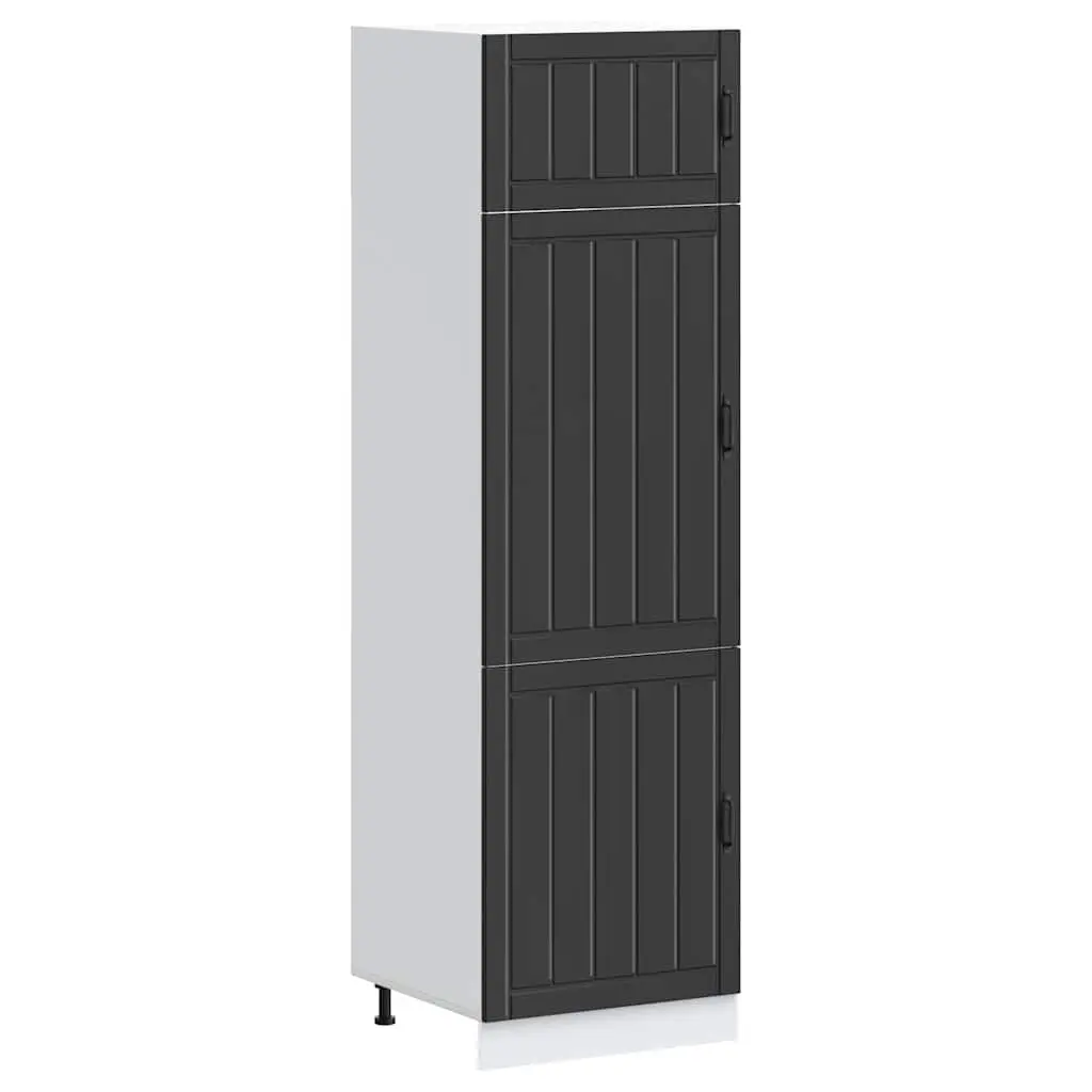 Black Engineered Wood Kitchen Cupboard with Storage