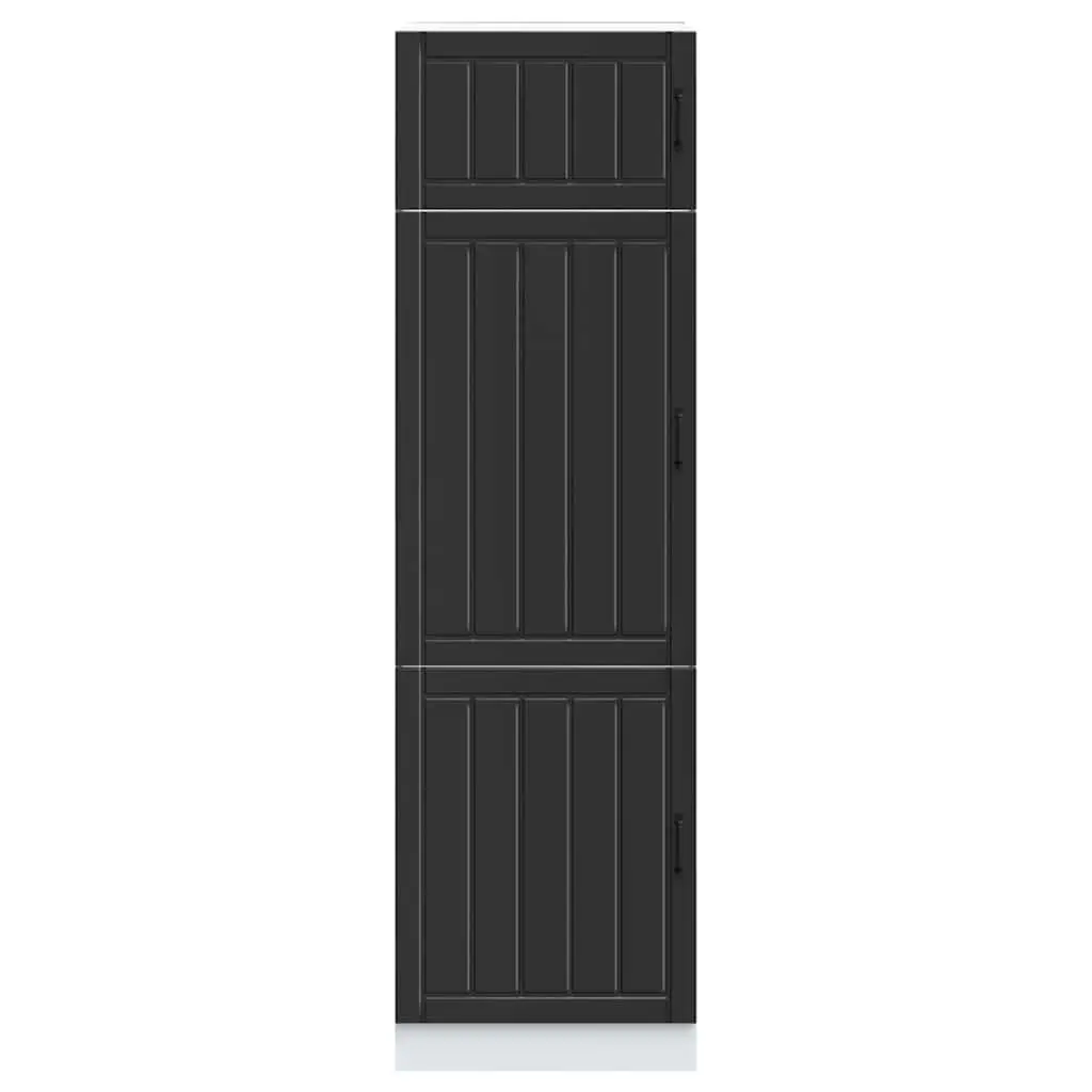Black Engineered Wood Kitchen Cupboard with Storage