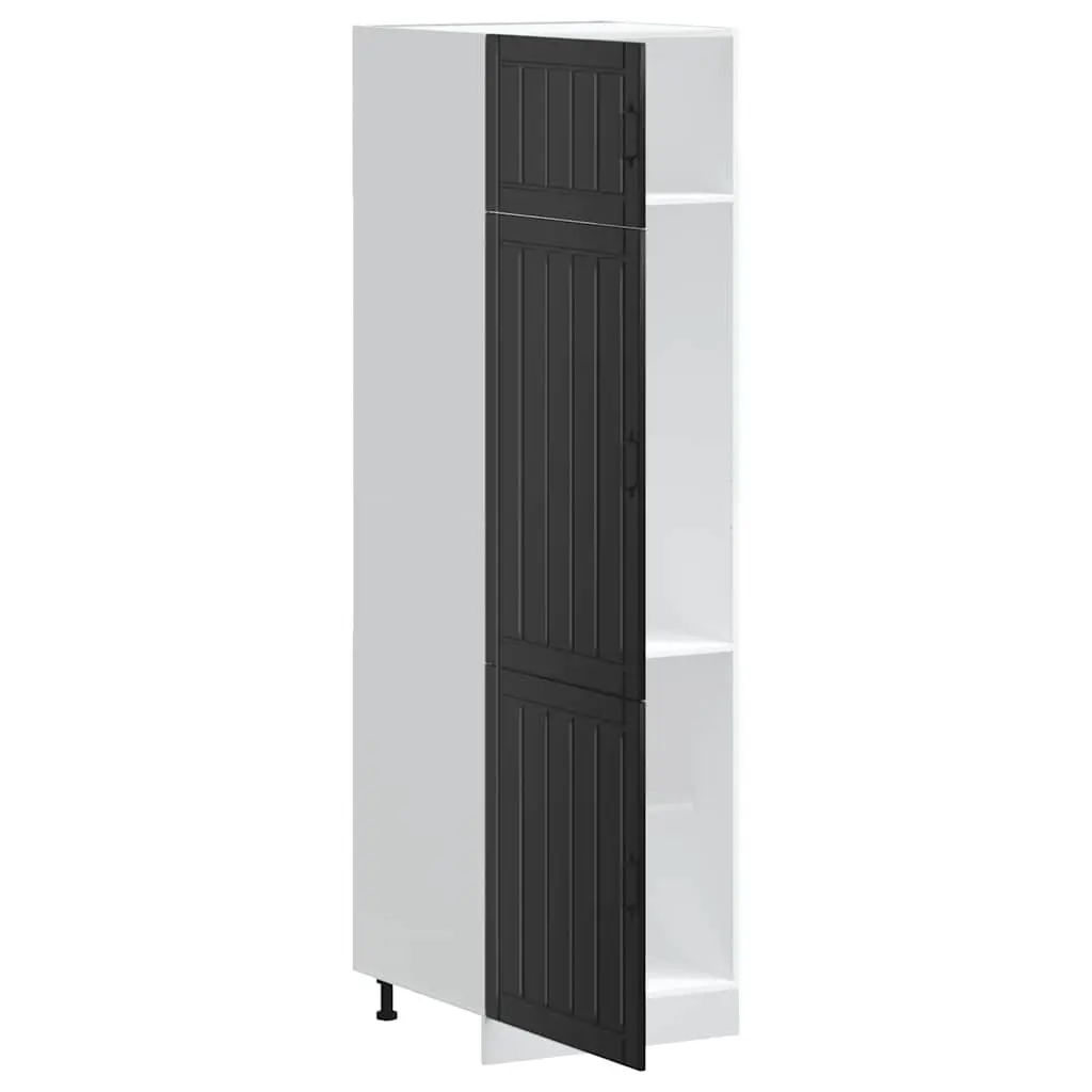 Black Engineered Wood Kitchen Cupboard with Storage