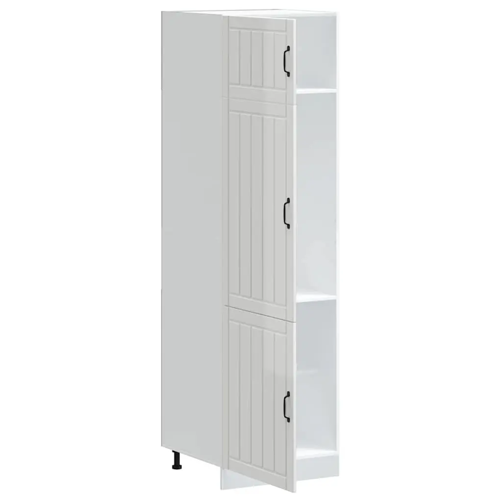 High Gloss White Kitchen Storage Cabinet with Engineered Wood
