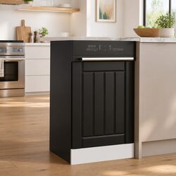 Dishwasher Panel Black Engineered Wood Kitchen Cabinet Front Cover Protection