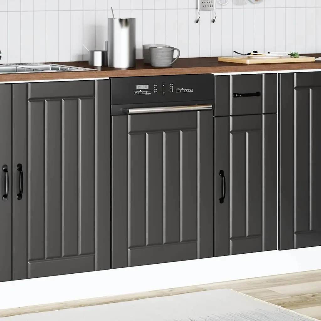 Black Engineered Wood Dishwasher Front Panel