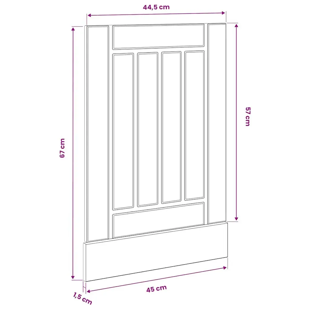 Black Engineered Wood Dishwasher Front Panel