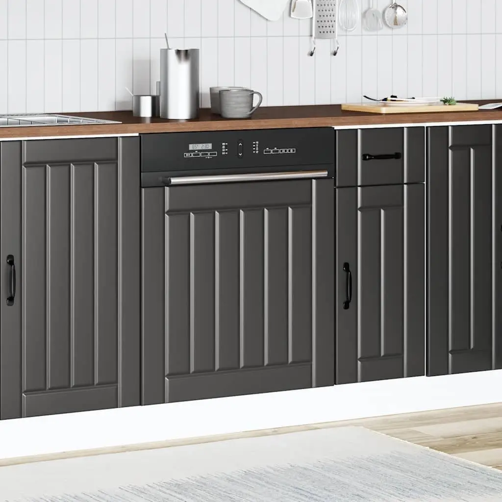 Engineered Wood Black Dishwasher Panel for Kitchen