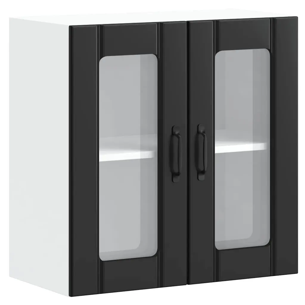 Black Glass Door Kitchen Wall Cabinet