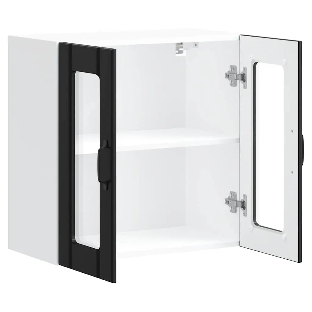Black Glass Door Kitchen Wall Cabinet