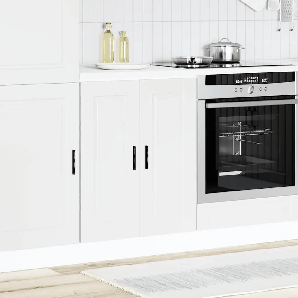 White Engineered Wood Kitchen Base Cabinet