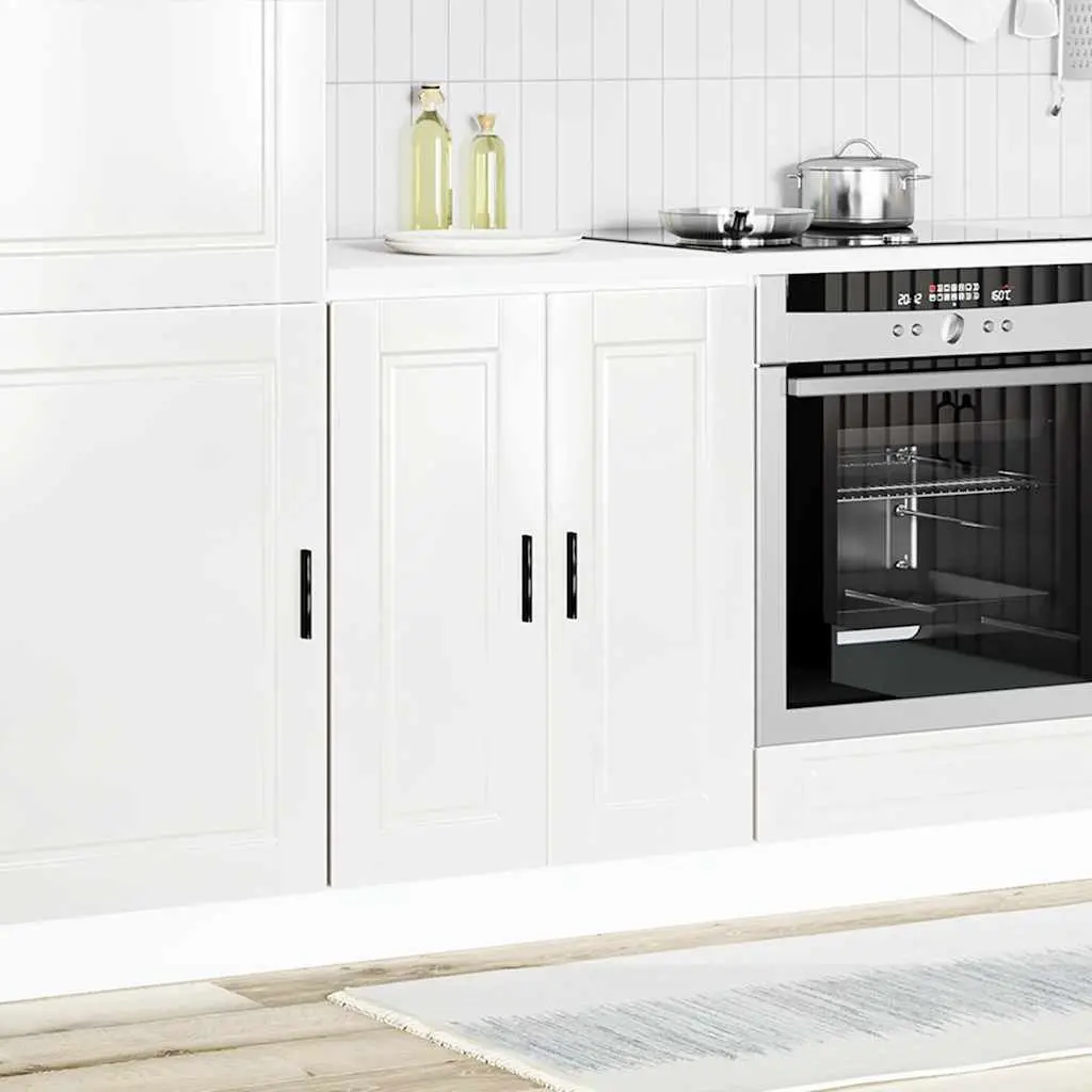 White Engineered Wood Kitchen Base Cabinet