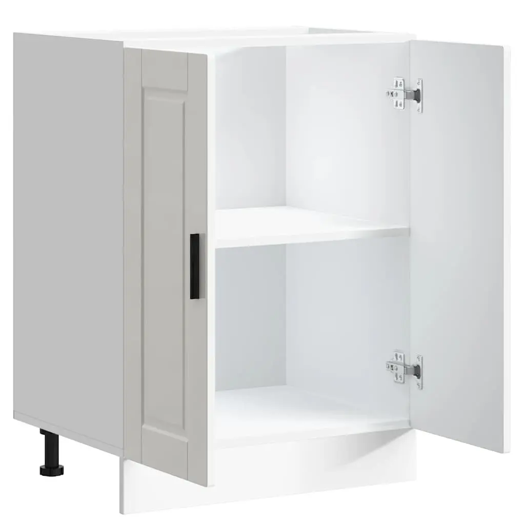 White Engineered Wood Kitchen Base Cabinet