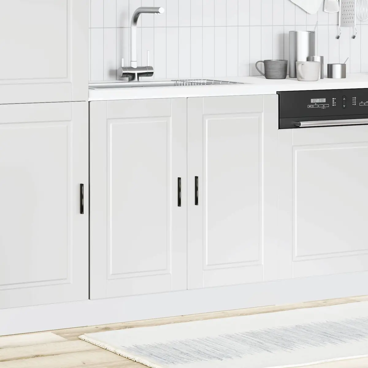 White Sink Base Cabinet for Kitchen Storage