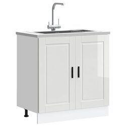 High Gloss White Sink Base Cabinet for Kitchen Storage