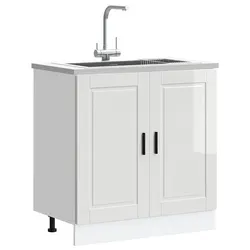 High Gloss White Sink Base Cabinet for Kitchen Storage