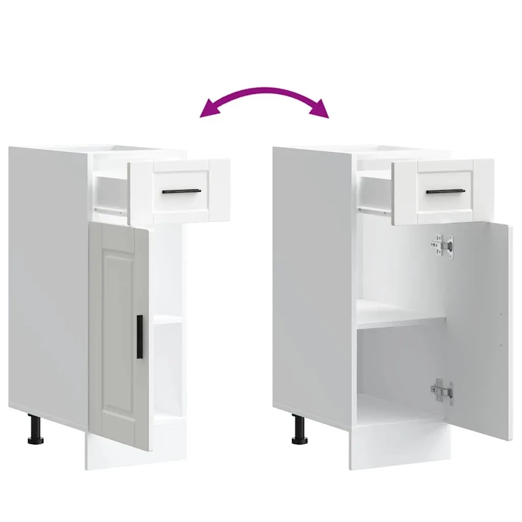White Engineered Wood Kitchen Base Cabinet with Storage