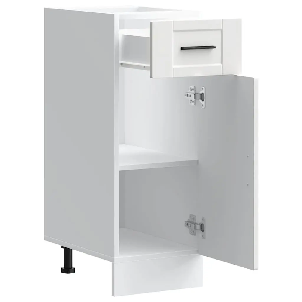 White Engineered Wood Kitchen Base Cabinet with Storage