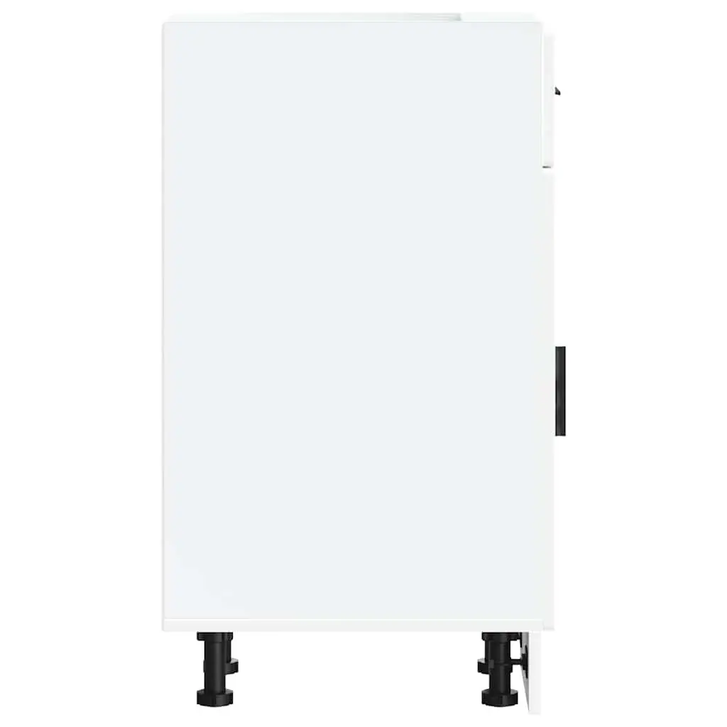 White Engineered Wood Kitchen Base Cabinet with Storage