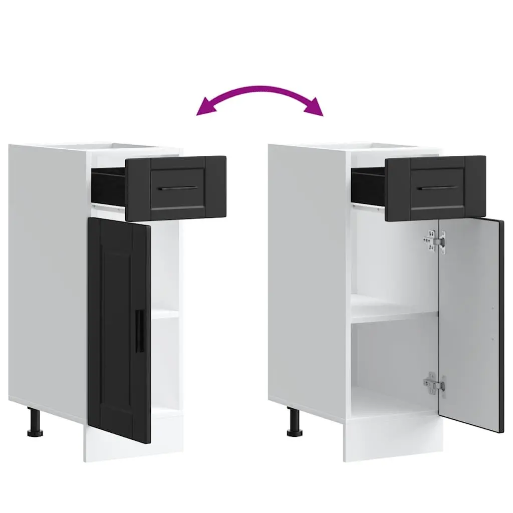 Black Engineered Wood Kitchen Base Cabinet