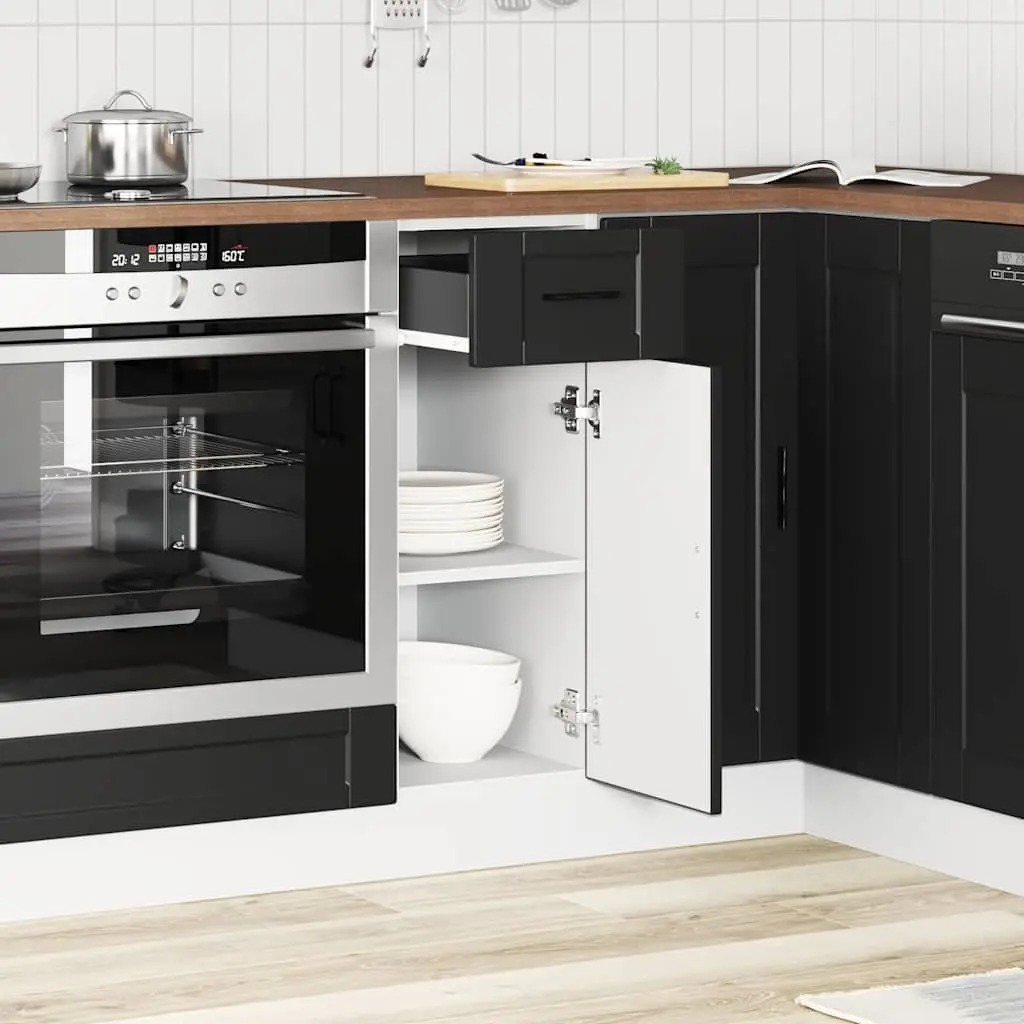 Black Engineered Wood Kitchen Base Cabinet