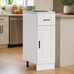 Premium White Gloss Kitchen Base Cabinet with Storage