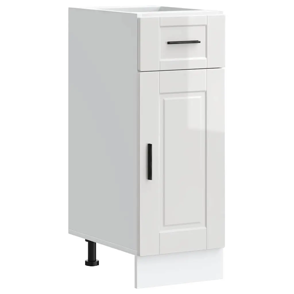 White Gloss Kitchen Base Cabinet with Storage