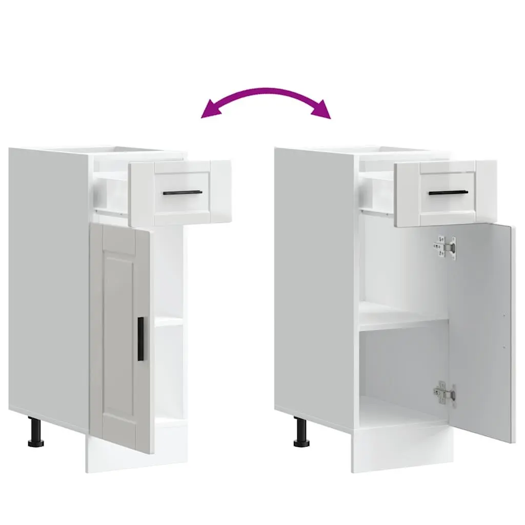 White Gloss Kitchen Base Cabinet with Storage