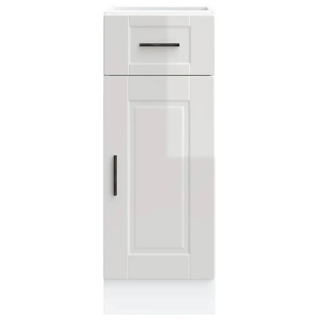 White Gloss Kitchen Base Cabinet with Storage