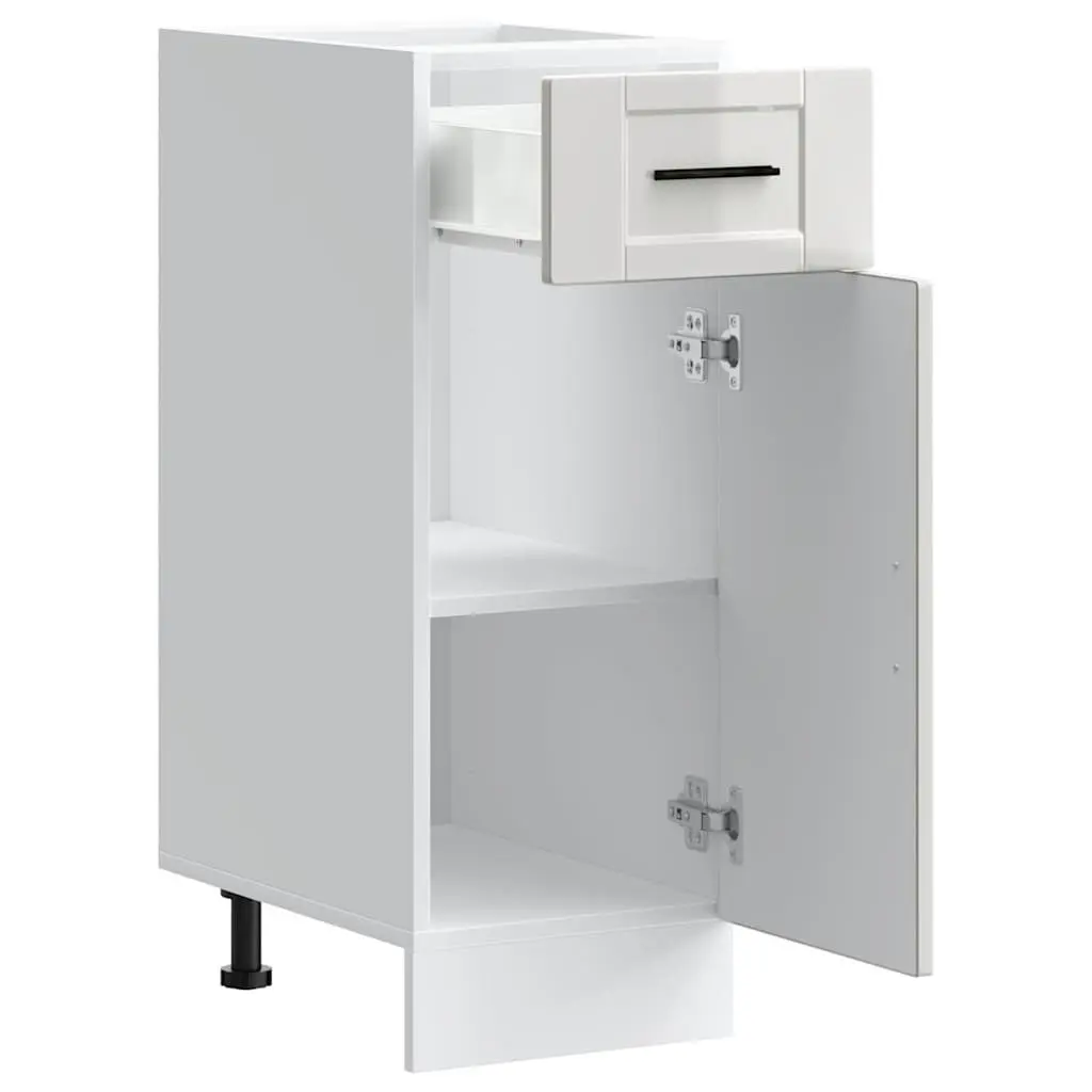 White Gloss Kitchen Base Cabinet with Storage
