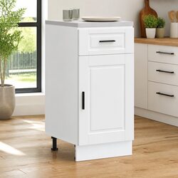 Durable White Kitchen Base Cabinet with Adjustable Feet