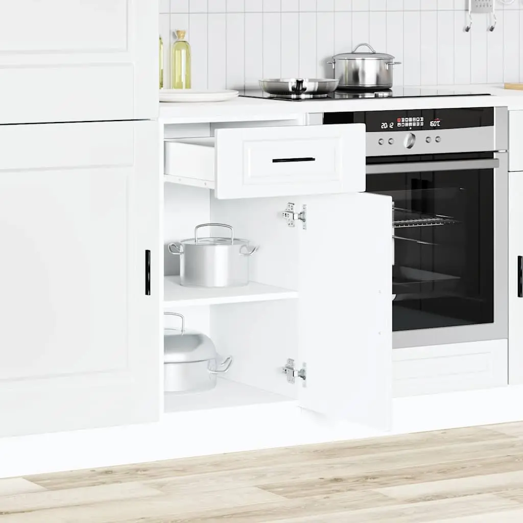 White Kitchen Base Cabinet with Adjustable Feet