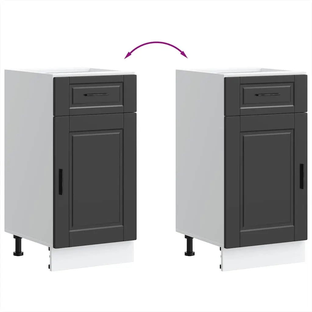 Black Engineered Wood Kitchen Base Cabinet