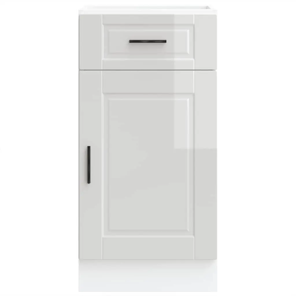 High Gloss White Engineered Wood Kitchen Base Cabinet