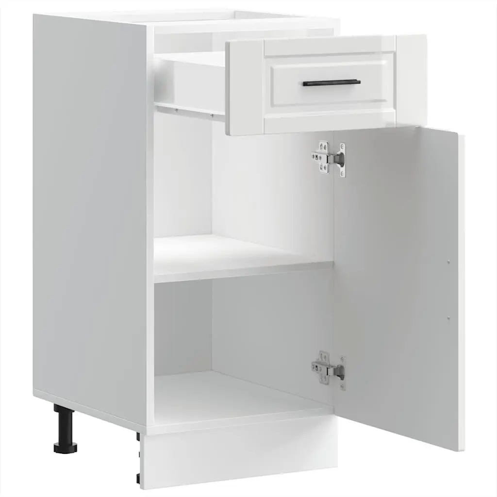 High Gloss White Engineered Wood Kitchen Base Cabinet