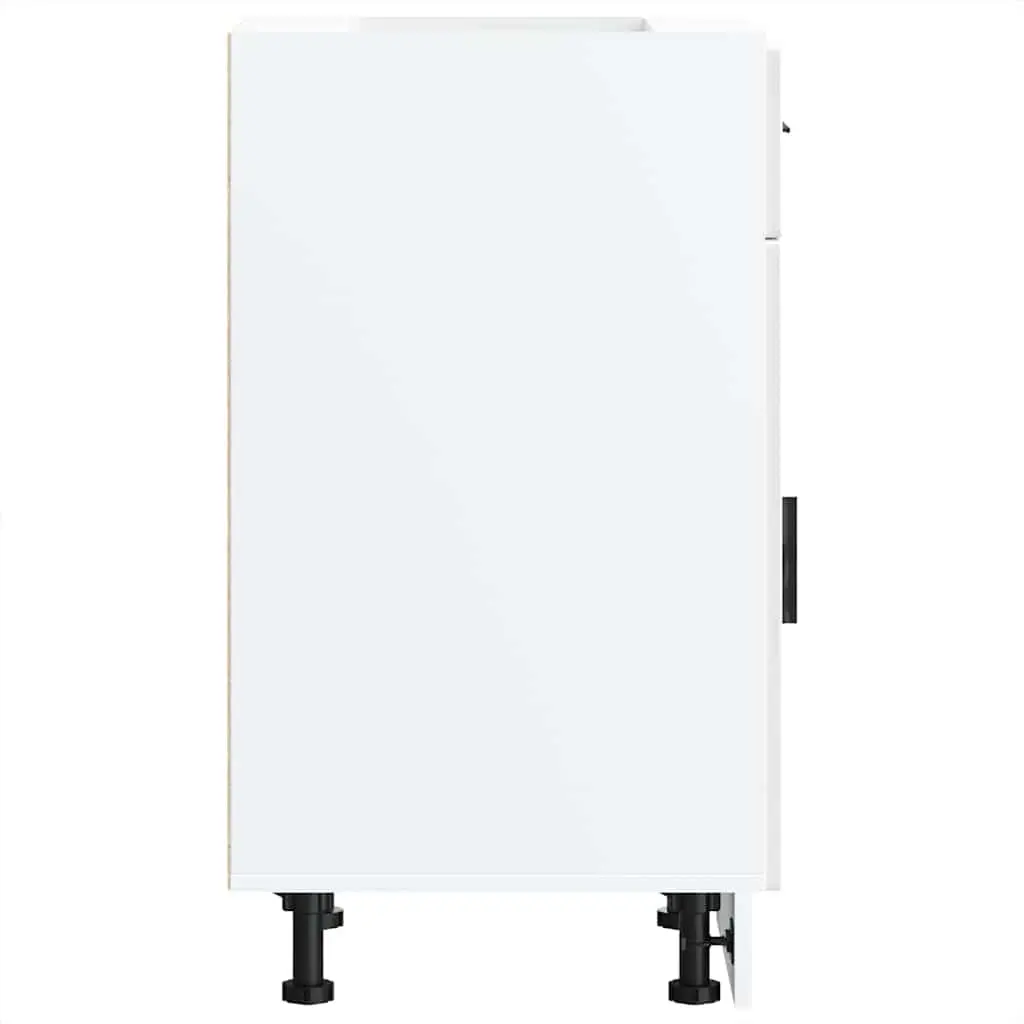 High Gloss White Engineered Wood Kitchen Base Cabinet