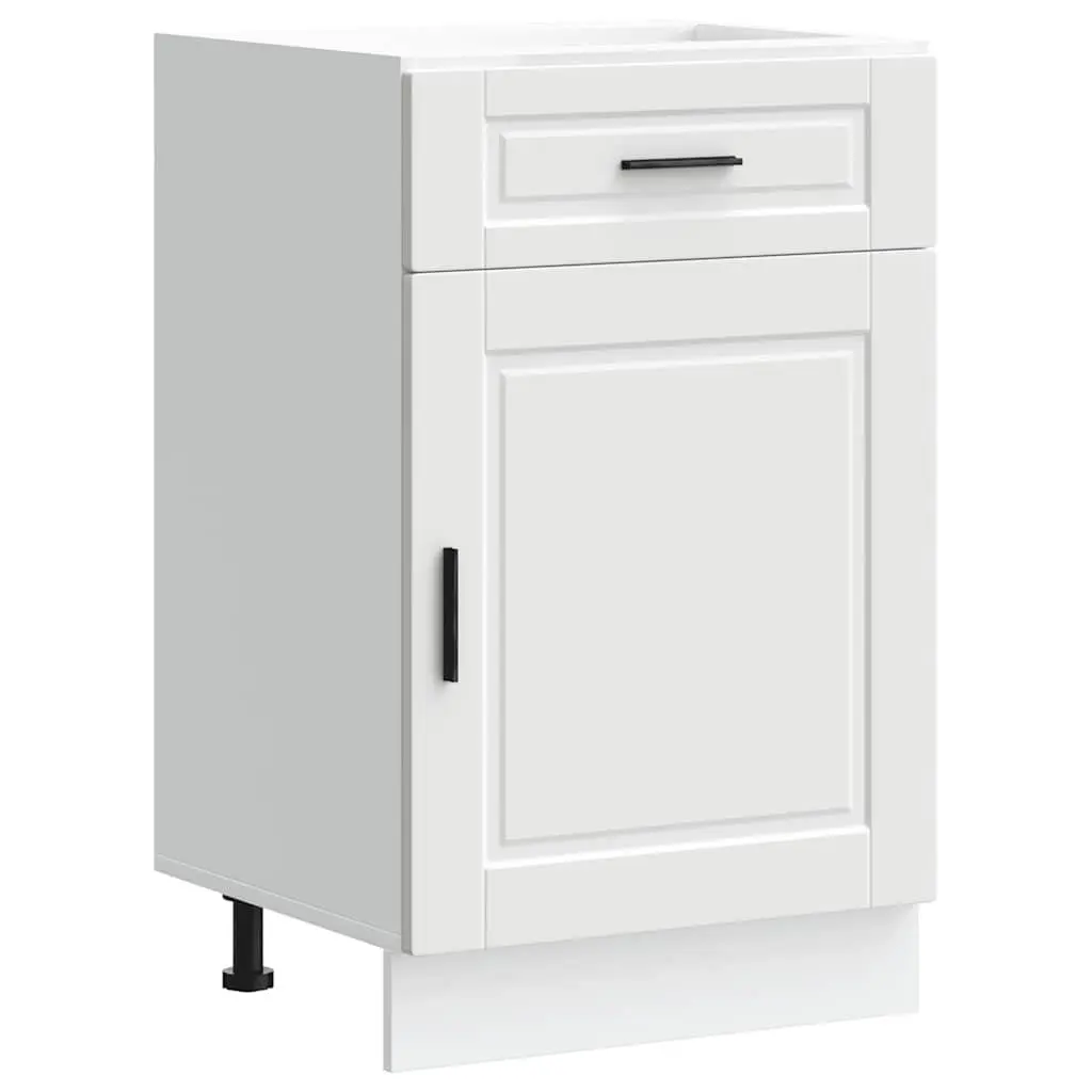 White Engineered Wood Kitchen Base Cabinet