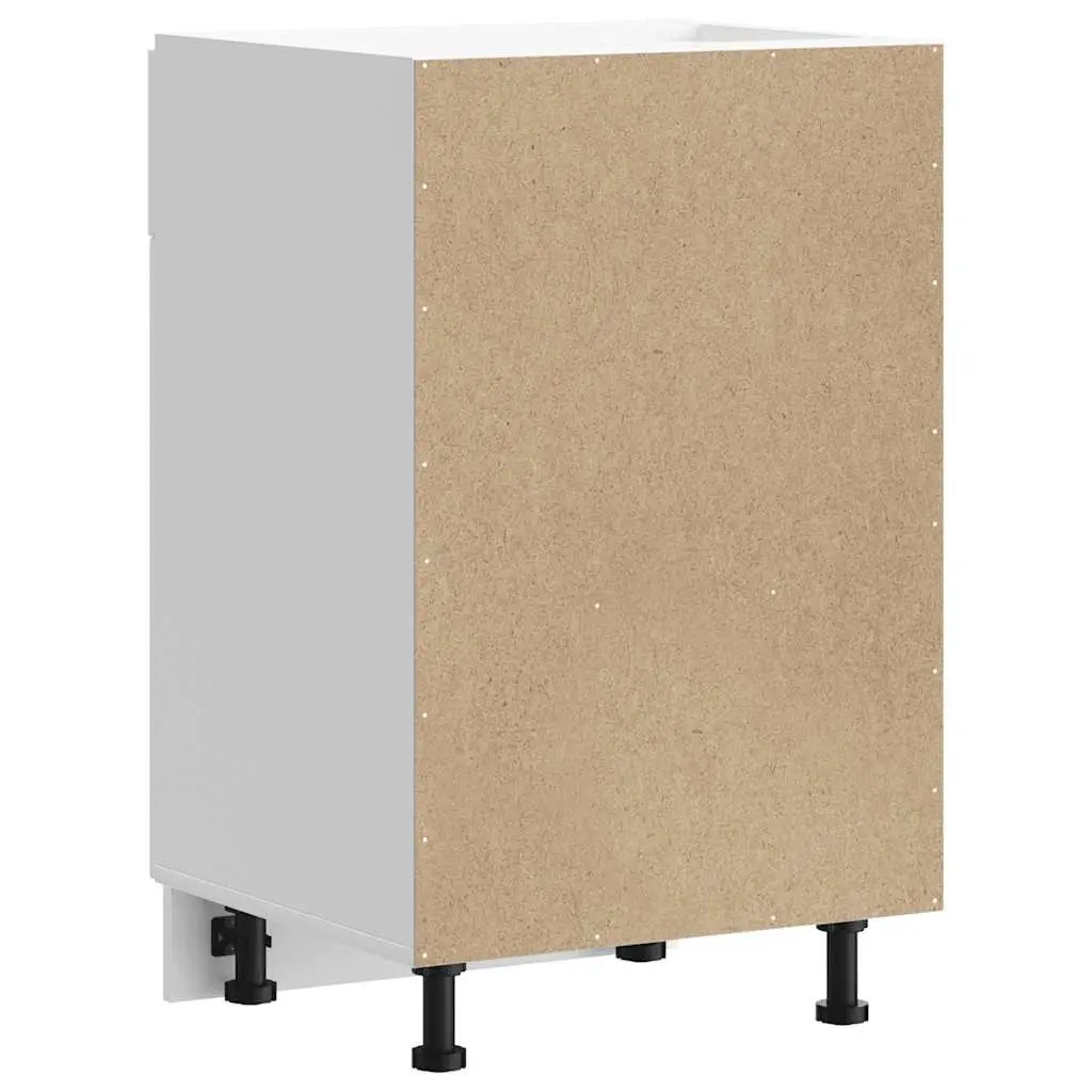 White Engineered Wood Kitchen Base Cabinet