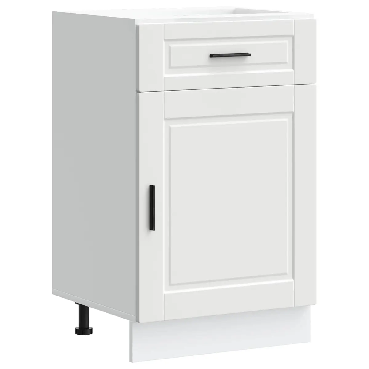 White Engineered Wood Kitchen Base Cabinet