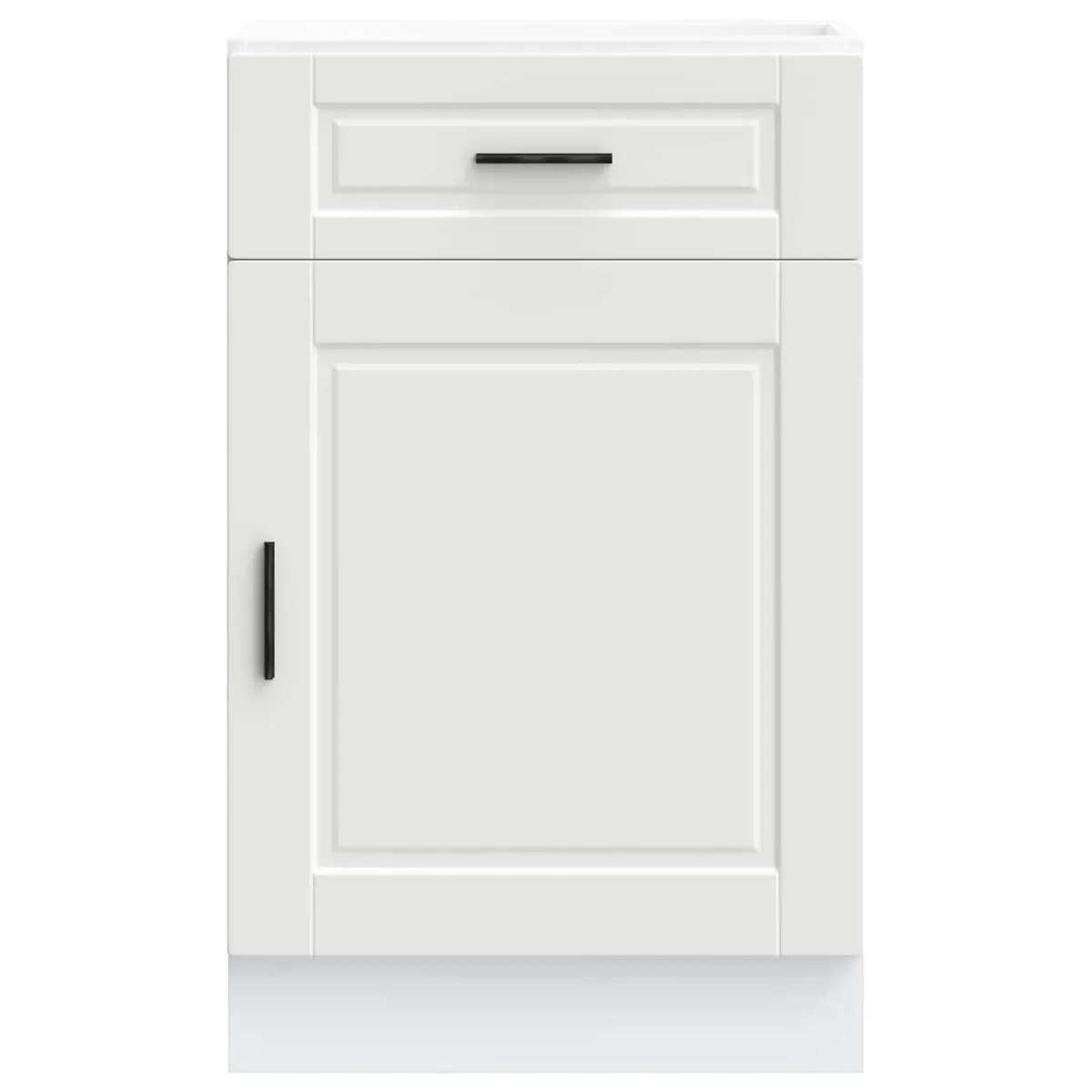 White Engineered Wood Kitchen Base Cabinet