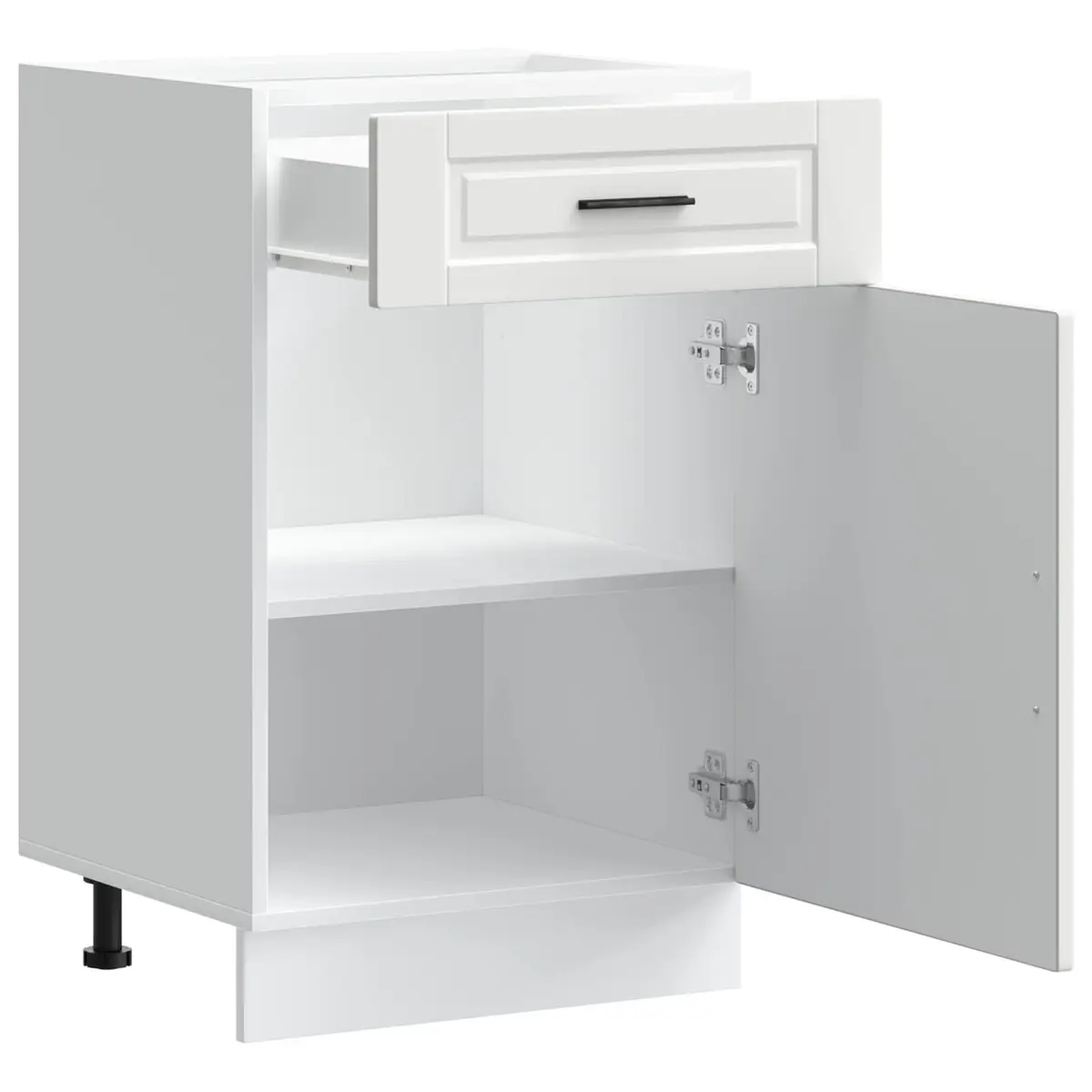 White Engineered Wood Kitchen Base Cabinet