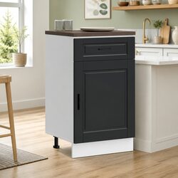 Premium Black Engineered Wood Kitchen Base Cabinet