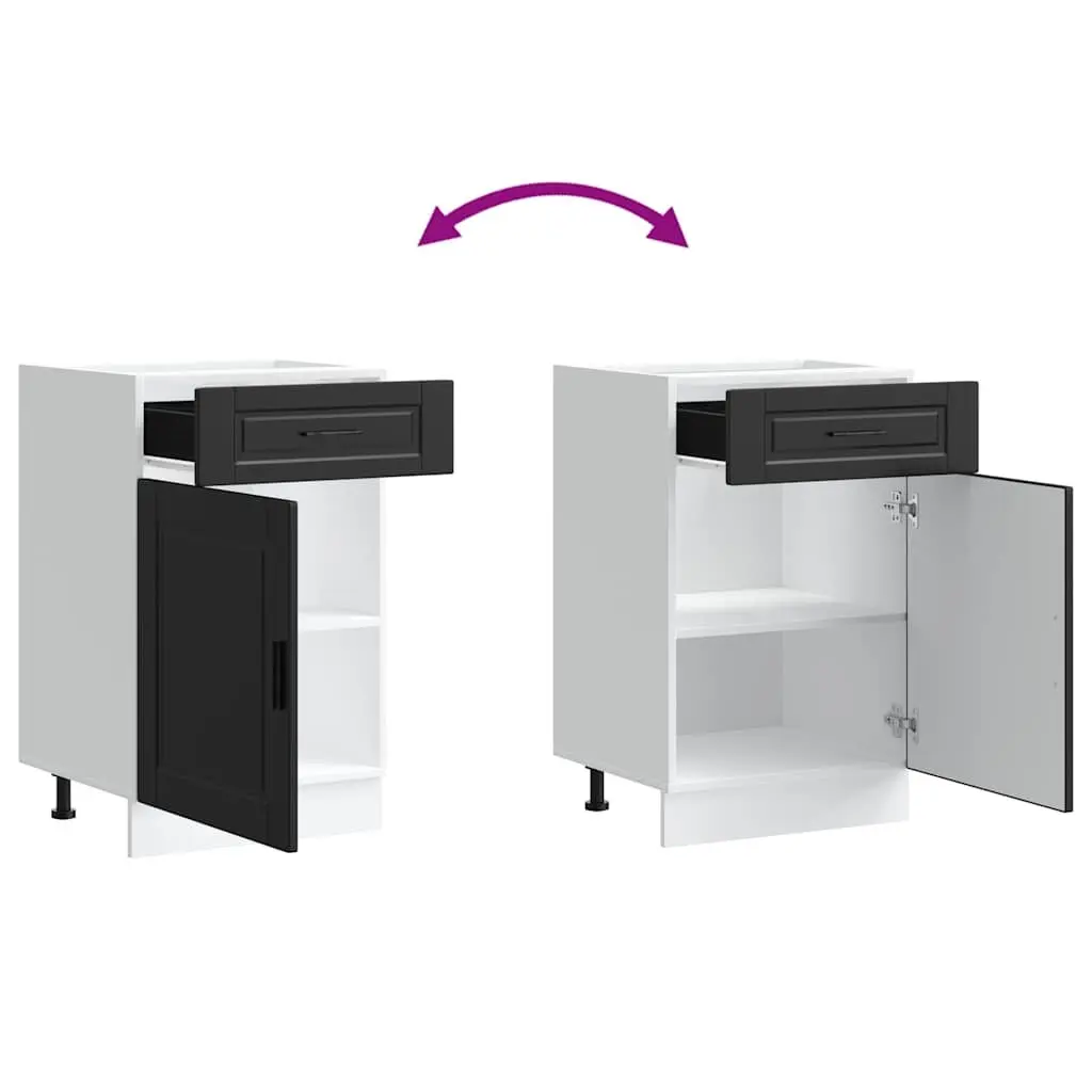 Black Engineered Wood Kitchen Base Cabinet